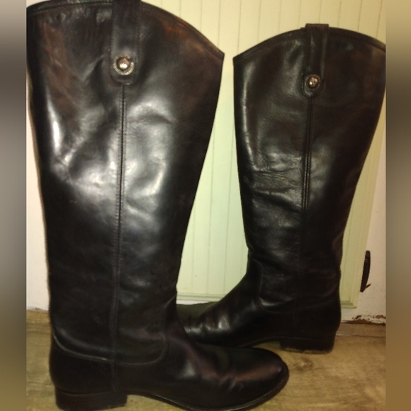 Frye Womens Melissa 2 Button Boot Black Size 8 1/2 B Black Leather Riding Boots - Picture 3 of 11